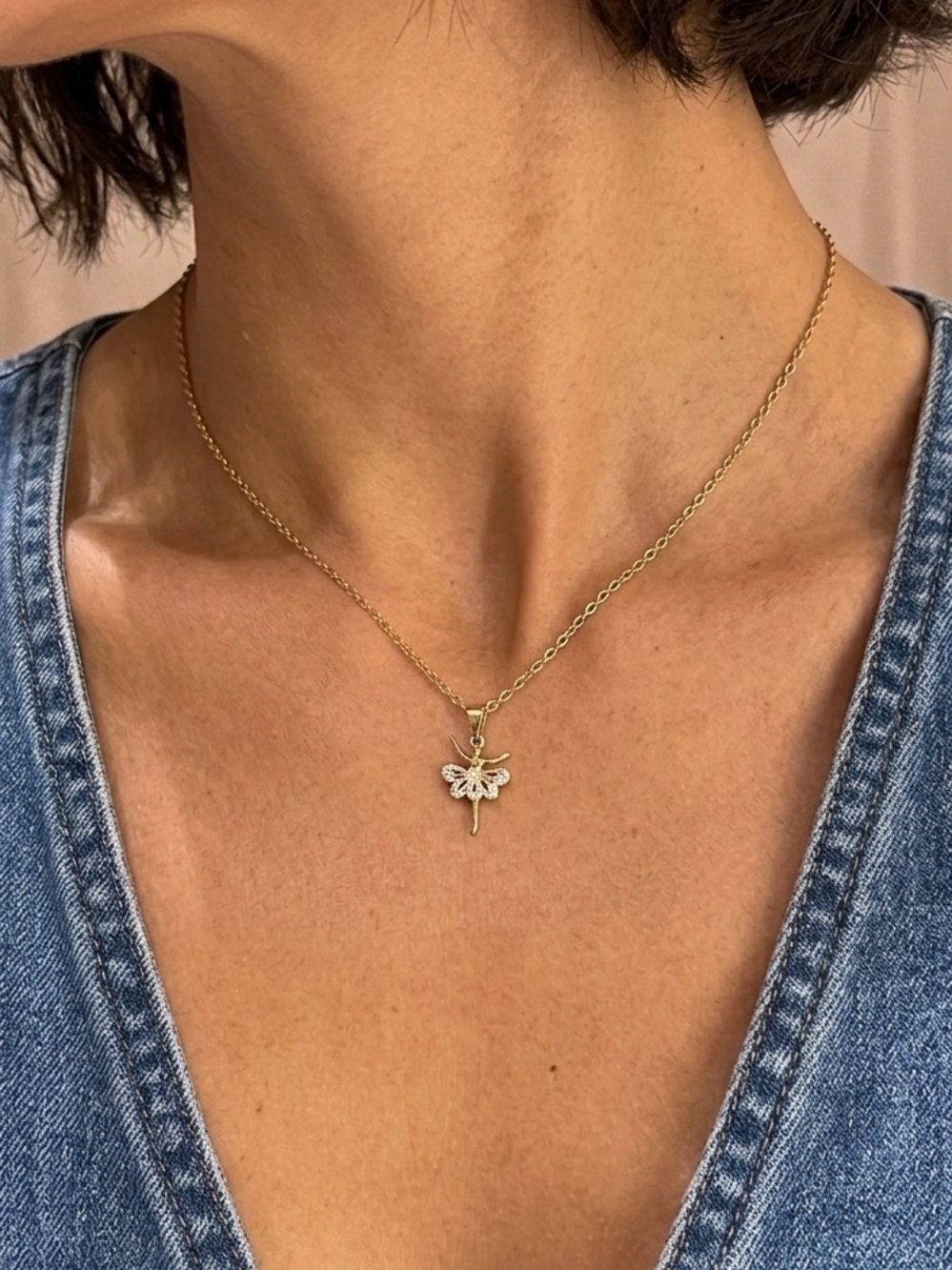 BALLET necklace | Gold plated | Dainty Necklace